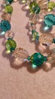 ART DECO URANIUM GLASS CZECH NECKLACE 32" CARVED CLEAR CRYSFAL BEADS GREEN GLASS — photo 6