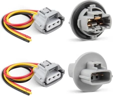 RED WOLF 90075-60060 Front Trun Signal Light Socket with 3 Pin Wire Pigtail Fit