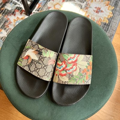 RARE Gucci Tian Bloom Flora Bird Slides Sandals