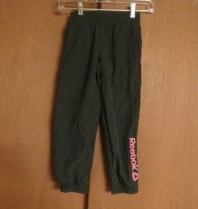 Reebok girls black nylon windbreaker athletic pants size small 6/6X
