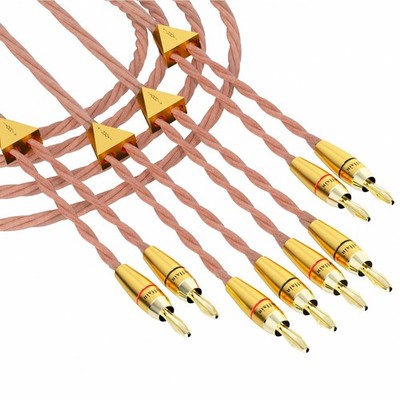 Preffair OCC Speaker Cables 10ft 15AWG Banana Plugs Audiophile