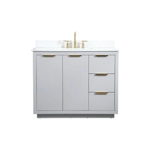 Elegant Decor Blake 42" MDF Single Bathroom Vanity with Backsplash in Gray - Picture 3 of 8