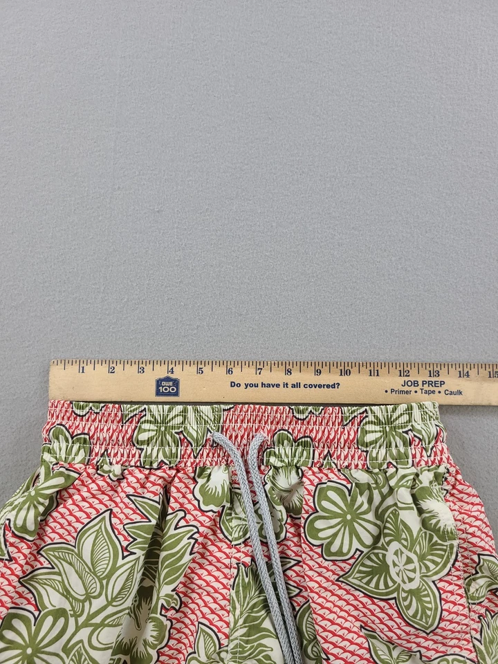 Bañador Vilebrequin Para Hombre M Rojo Floral Forrado Cintura Elástica Playa Hawaiano Foto 4 de 4