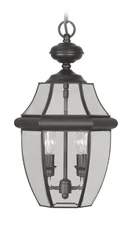 Livex Lighting 2255-04 Monterey 2 Light 11 inch Black Outdoor Pendant Lantern