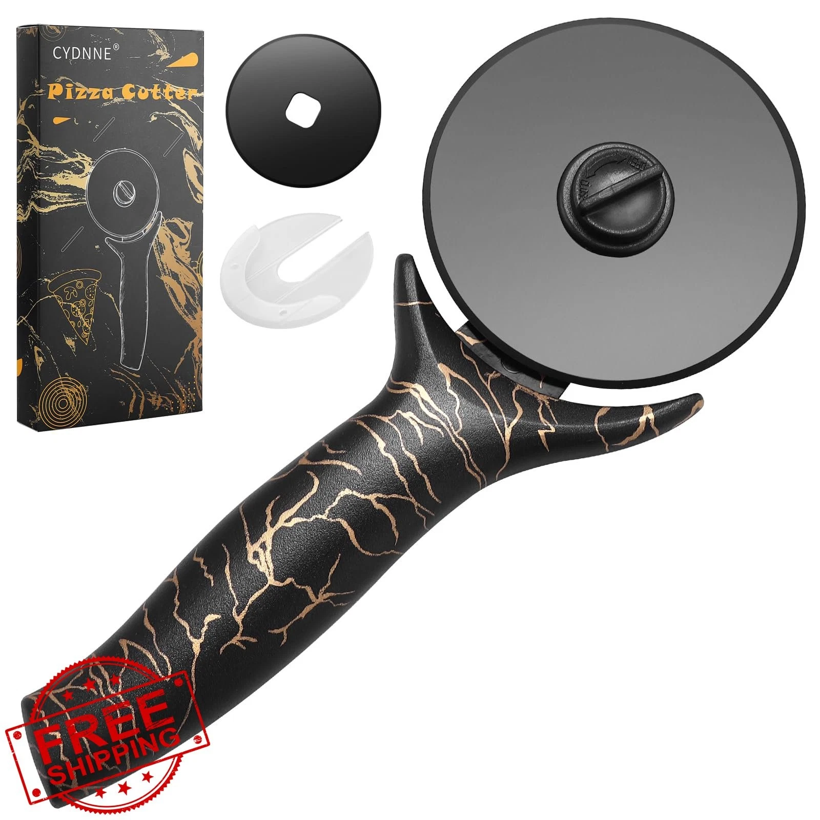 CYDNNE Black Pizza Cutter Wheel Removable Blade