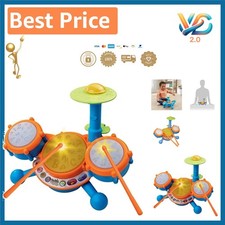 Vtech KidiBeats Kids Drum Set   Portable Light-Up Drums for Ages 2-5, Orange