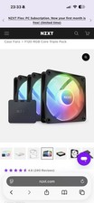 NZXT F120 RGB Core Triple Pack 3- Pack 120mm RGB Fans Black With RBG Controller