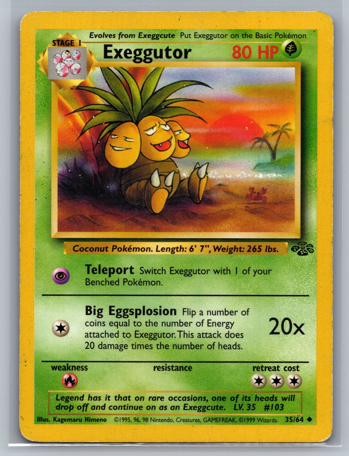 Exeggutor Jungle #35/64 Uncommon Pokemon Card