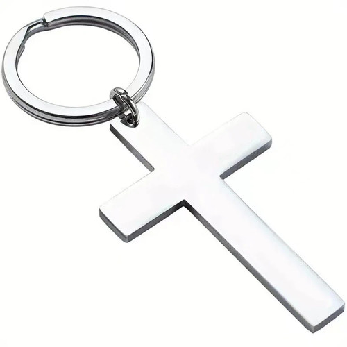 1PC Stainless Steel Keychain Cross Jesus Metal Pendant Faithful Christian Gift C - Picture 1 of 12