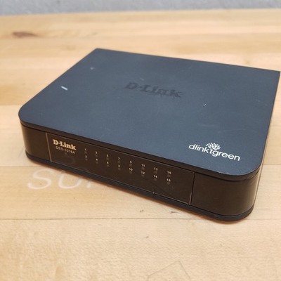 D-Link DES-1016A Ethernet Switch, 100-240VAC, 0.07, 50/60Hz, 16 Slots - USED