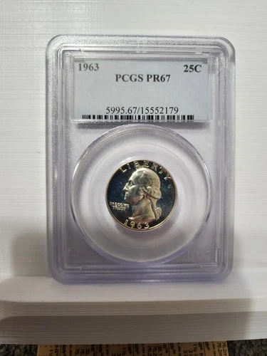 1963 25c Silver Proof Washington Quarter PR67 PCGS Silver