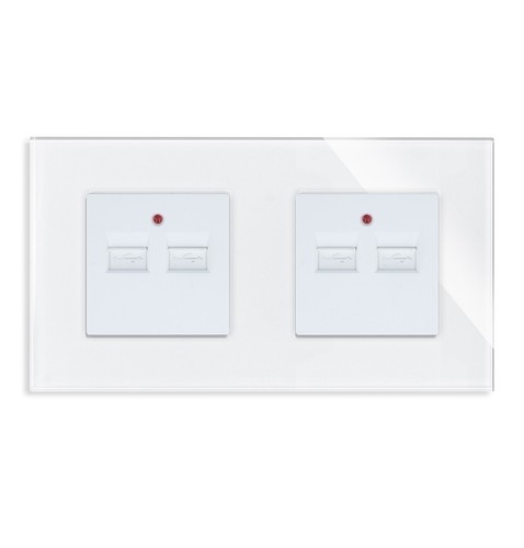 Touch Lichtschalter Steckdosen Wechselschalter Dimmer USB UP Glas LUXUS-TIME - Bild 116 von 180