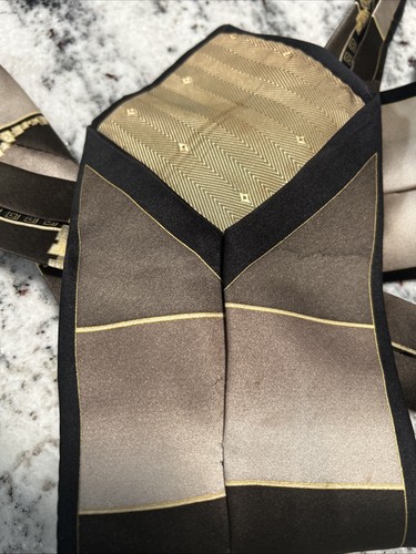 BELLO UOMO Metallic Bronze And Gold Men’s Tie - Stylish Designer Tie - Picture 4 of 4