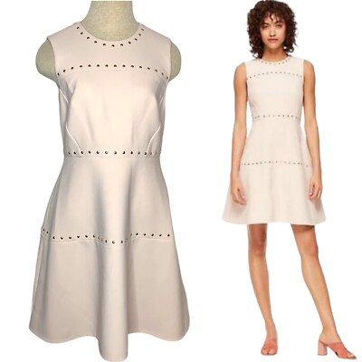 Kate Spade Dress Womens 2 Rosedew Blush Pink Sleeveless Studded Crepe Baja Bound