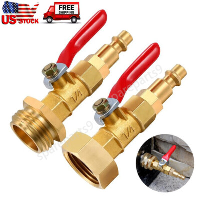 #ad #ad RV Winterize Blowout Adapter Ball Valve 1 4quot; Male Quick Connect Internal Outer $7.90