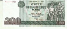 GERMANY DDR 200 MARKS 1985  P 32. UNC CONDITION. 5RW 09MAI