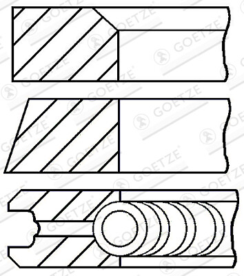 GOETZE ENGINE 08-101600-00 PISTON RING KIT FOR RENAULT