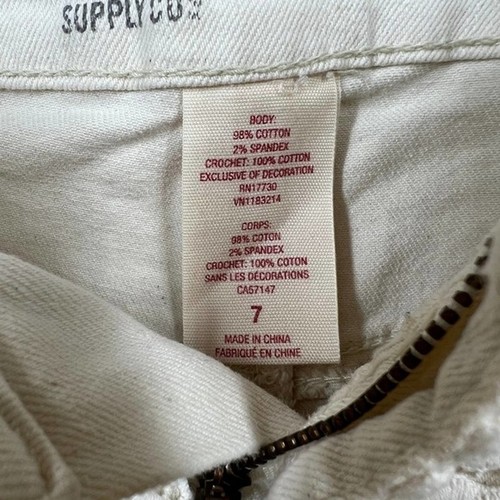 Mossimo cream shorts kids front crochet high rise size 7 - Picture 2 of 10