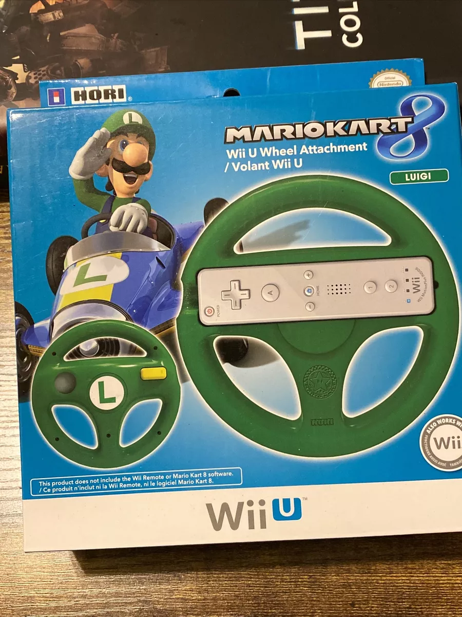 Hori Mario Kart 8 Racing Wheel For Wii U Luigi Green Free Shipping