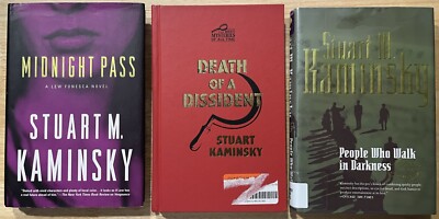 Lot of 3 Stuart Kaminsky: Midnight Pass~Death Dissident~People Walk Darkness~HC