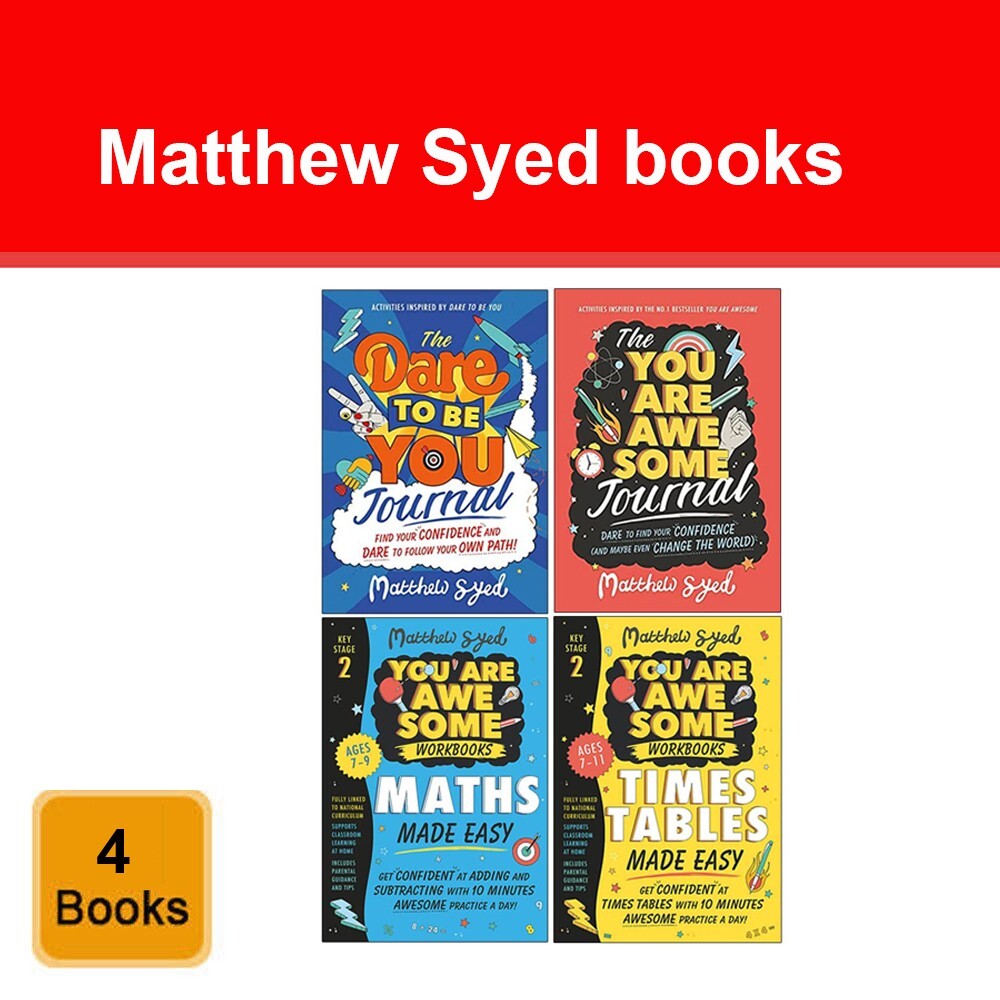 Matthew Syed Collection 4 Books Set You Are Awesome, Dare to Be You Journal
