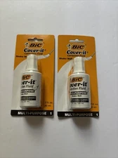 2-BIC WHITE OUT Cover-It Multi Purpose Pen & Ink Correction Fluid .7 fl oz 20ml