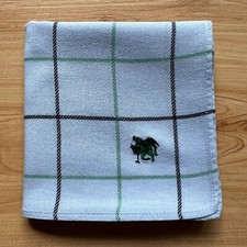 HANDKERCHIEF VINTAGE MEN'S POCKET SQUARE ART BLUE CHECKS PLAIN COTTON 18" B0074