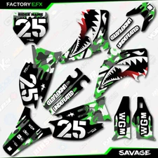 Gray Green Savage Racing Graphics Kit fits 03-08 Kawasaki Kx125 KX250 KX 125 250