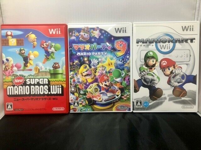 New Super Mario Bros. Wii , Mario Kart & Mario Party 9 set Nintendo Wii  Japanese