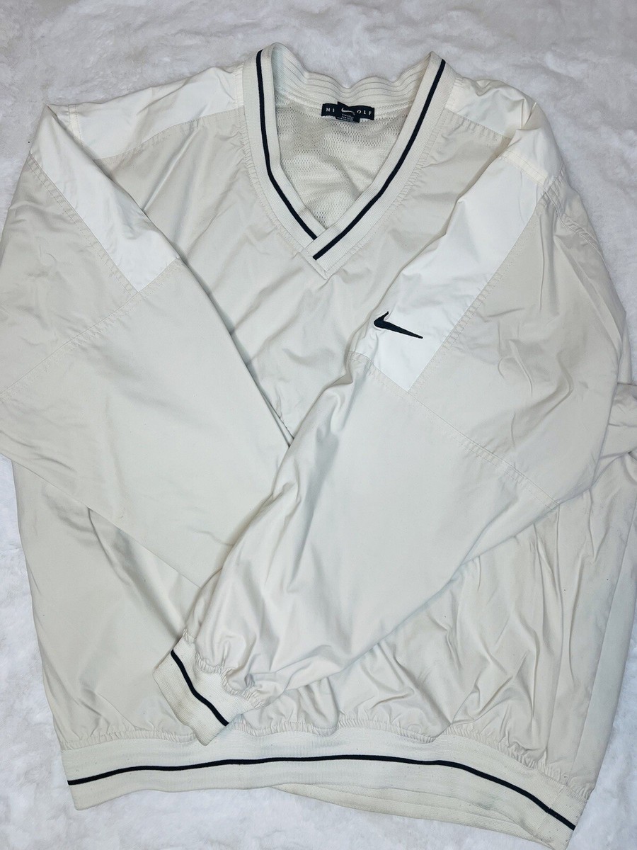 Vintage NIKE Golf Pullover Jacket Light Cream Size L AN