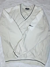 Vintage NIKE Golf Pullover Jacket Light Cream Size L AN #56323