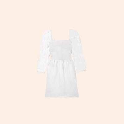 NWT $248 Reformation Brodie Linen Dress White Mini Open Back Puff Long Sleeve 6 | eBay NWT $248 Reformation Brodie Linen Dress White Mini Open Back Puff Long Sleeve 6 | eBay