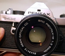 Pentax MX 35mm SLR Camera Kit w/ 50mm SMC F2 PK Lens - 3 F stops overexposes