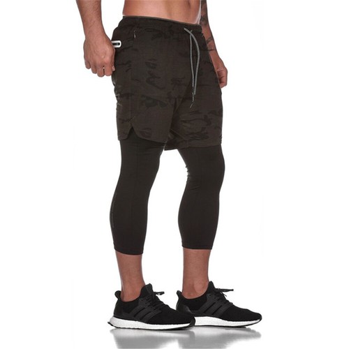 Mens Leggings with Shorts Cropped 