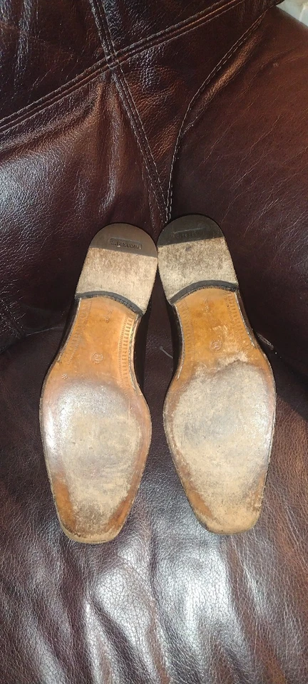 Zapatos de vestir para hombre A. TESTONI Oxford con cordones italianos de cuero marrón suave talla 9M Foto 2 de 4