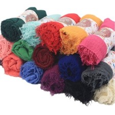Womens Muslim Crinkle Hijab Cotton Headscarf Muslim Islamic Scarves Wrap Shawl