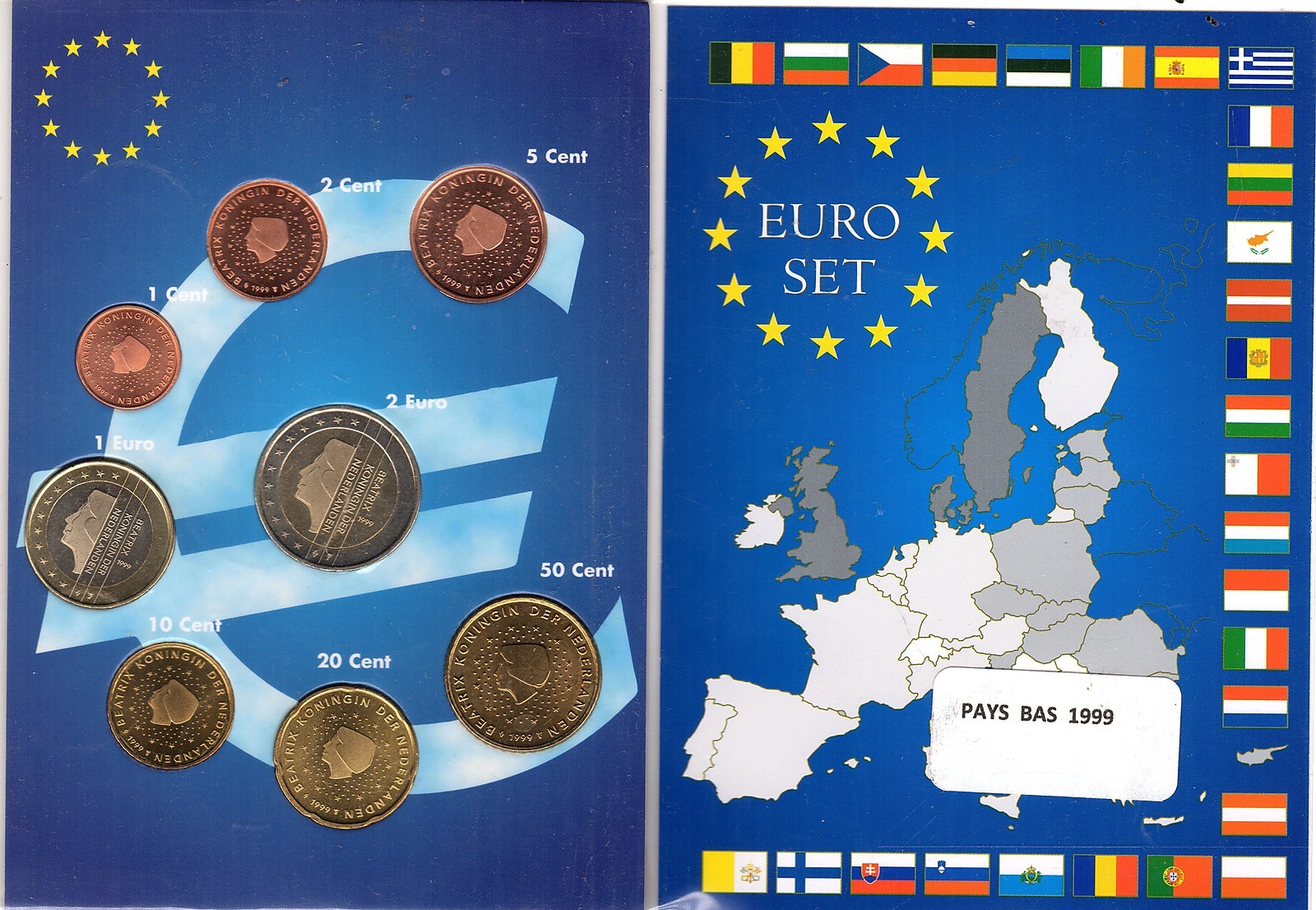 Valeur Sachet Euros Non Ouvert En 2001 EURO PAYS-BAS 1999 SERIE COMPLETE 1C A 2 E NEUVE | eBay