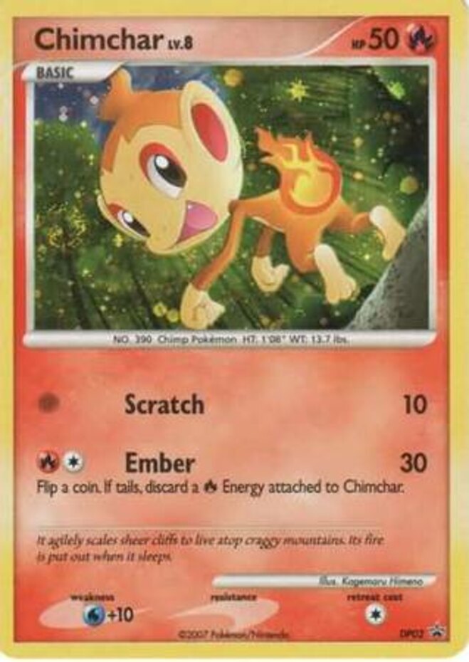1x Chimchar - DP02 - Promotional Heavily Played Pokemon Diamond & Pearl - Black