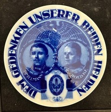 Erinnerungsteller 1.Weltkrieg "Immelmann - Boelcke Dem Gedenken unserer Helden" 