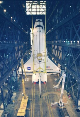 STS-88 Mating in VAB Solid Rocket Booster SRB Space Shuttle Endeavour 8X12 PHOTO