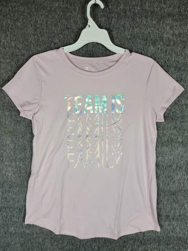 Pink all in motion Team Is Family Shirt XL 14/16