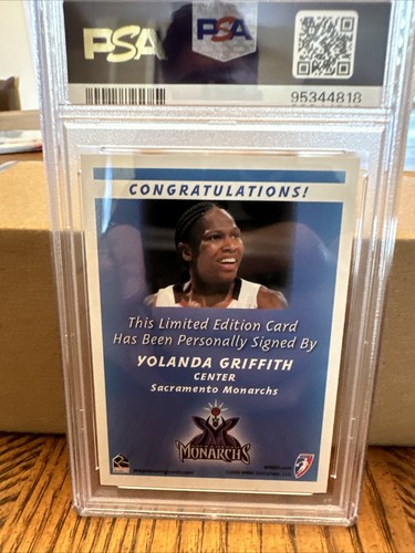 2005 WNBA Autograph Yolanda Griffith Action PSA 10 Pop 7! Monarchs HOF On Card! - Picture 2 of 14