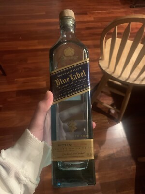 Johnnie Walker Blue Label Scotch Whiskey - Empty Bottle w/ Display Box 