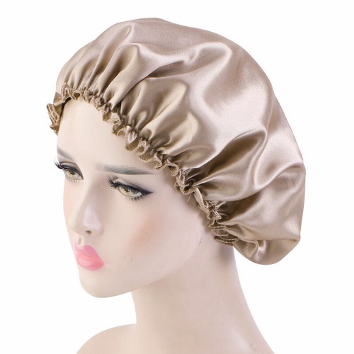 Satin Night Sleep Cap Hair Care Bonnet Head Cover Band Elastic Hat Adjust - Picture 40 of 44