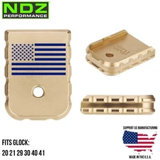 NDZ Glock 20 21 29 30 40 41 Gen 1-5 Brass Weighted Magazine Base Plate Engraved