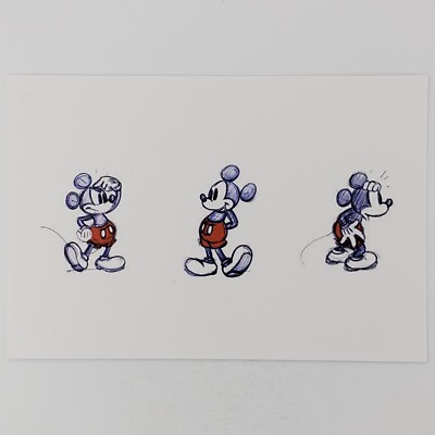 Mickey Mouse Postcard True Original 90 Years of Magic Disney Sketch Korea