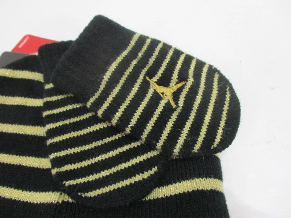 Jordan Beanie шляпа перчатки комплект мальчиков младенца черный желтый в полоску акриловый новый - Изображение 3 из 4