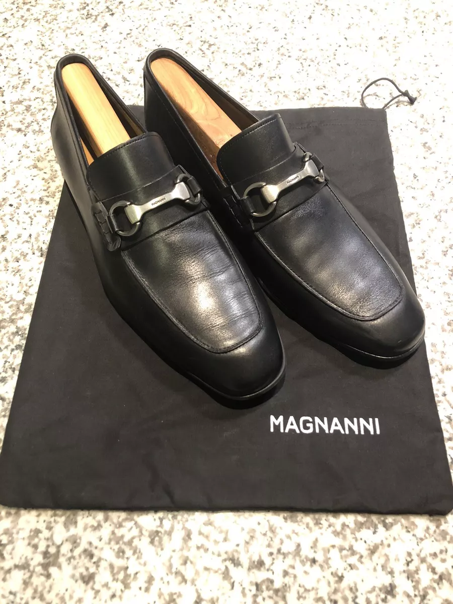 Magnanni Rafa II Apron Toe Bit Loafer Black Men s 9.5 Dress Shoes 10.5 Fit