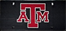 Texas A M Aggies Carbon Fiber Auto License Plate