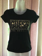 Guess Women's Size Small Rhinestone Bedazzled Logo Cheetah Print